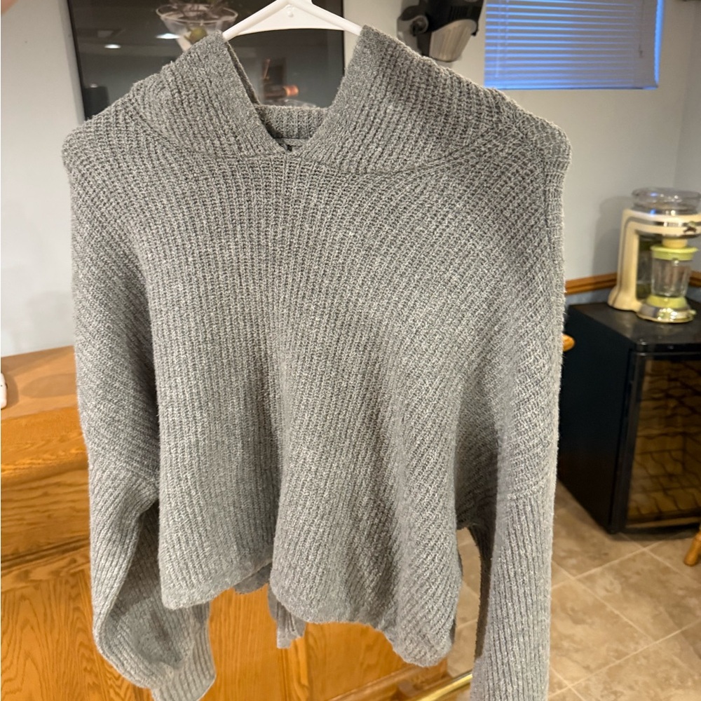 American Eagle Outfitters Gray Cowl Neck Sweater Modern Minimalist